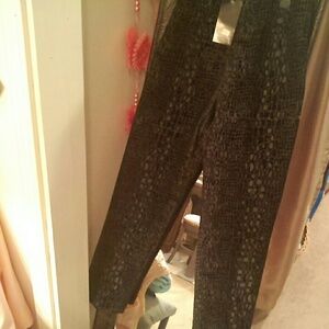 Gorgeous black flocked slim leg pants